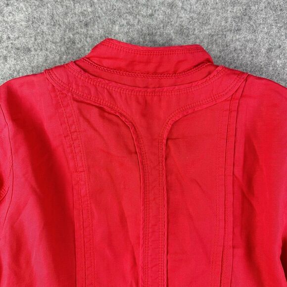 Elevenses Anthropologie Blazer Womens 12 Linen Blend Military Peplum Jacket* - Picture 8 of 16